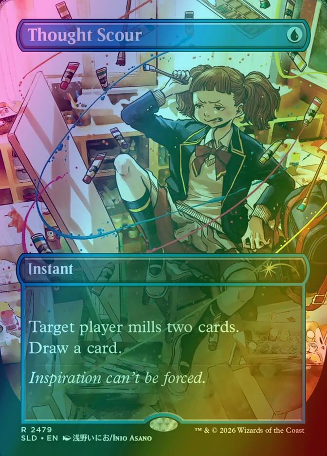 Thought Scour [2479] [Borderless] [Mahō Gakuin Seishun Hakusho] [Secret Lair Drop] [Foil]