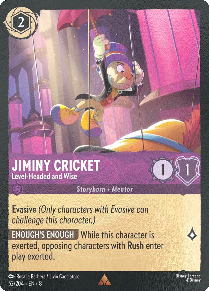 Jiminy Cricket - Level-Headed and Wise - 62/204 [Reign of Jafar] [Cold Foil]