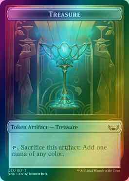 Treasure Token (17) // Wizard Token (05) [Streets of New Capenna: Tokens] [Foil]