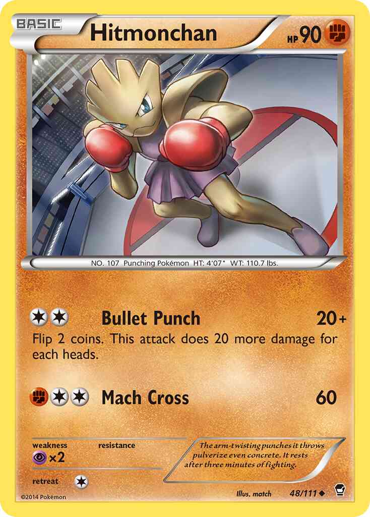Hitmonchan - 48/111 - Uncommon [xy3-48] [Reverse Holo]