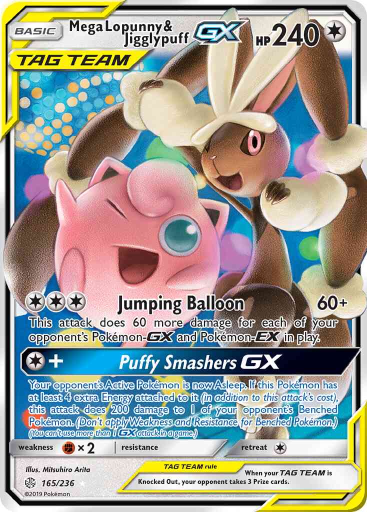 Mega Lopunny & Jigglypuff-GX - 165/236 - Rare Holo GX [sm12-165] [Ultra]
