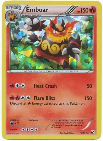Emboar - Shattered Holo  -  19/114 - Rare Holo [bw1-19] [Holo]
