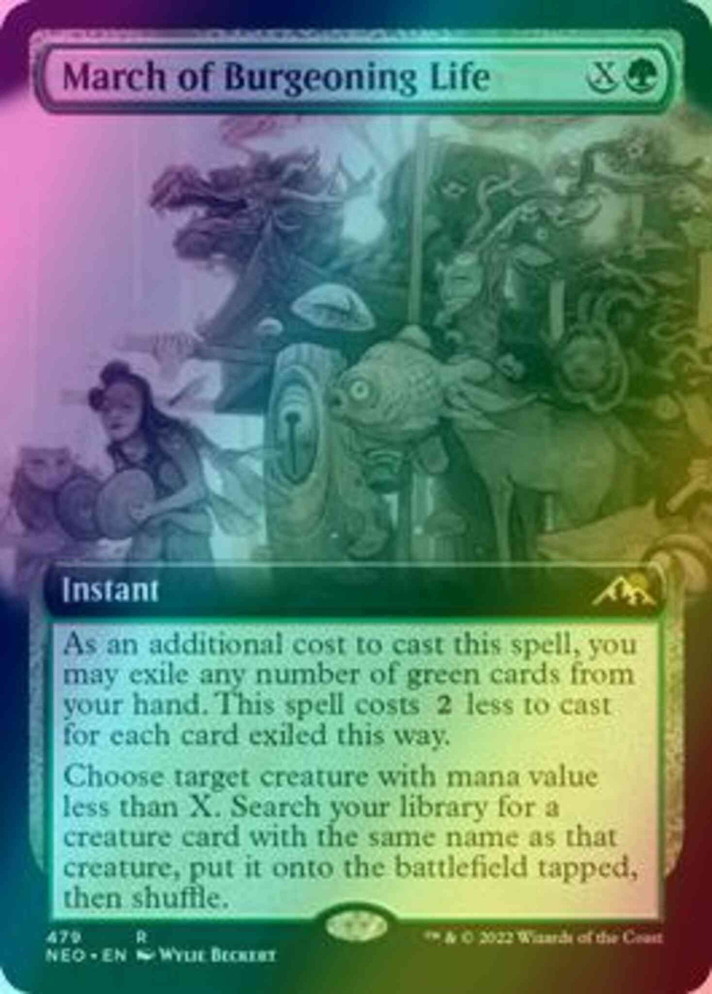 March of Burgeoning Life [479] [Extended Art] [Kamigawa: Neon Dynasty] [Foil]