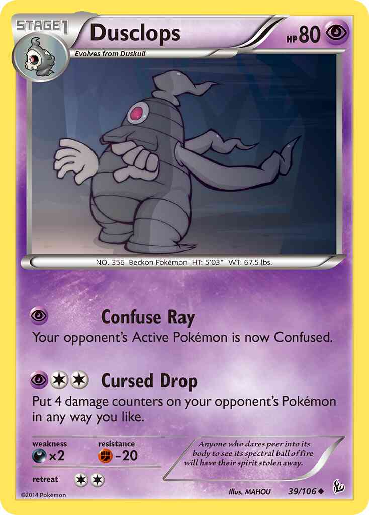 Dusclops - 39/106 - Uncommon [xy2-39] [Reverse Holo]