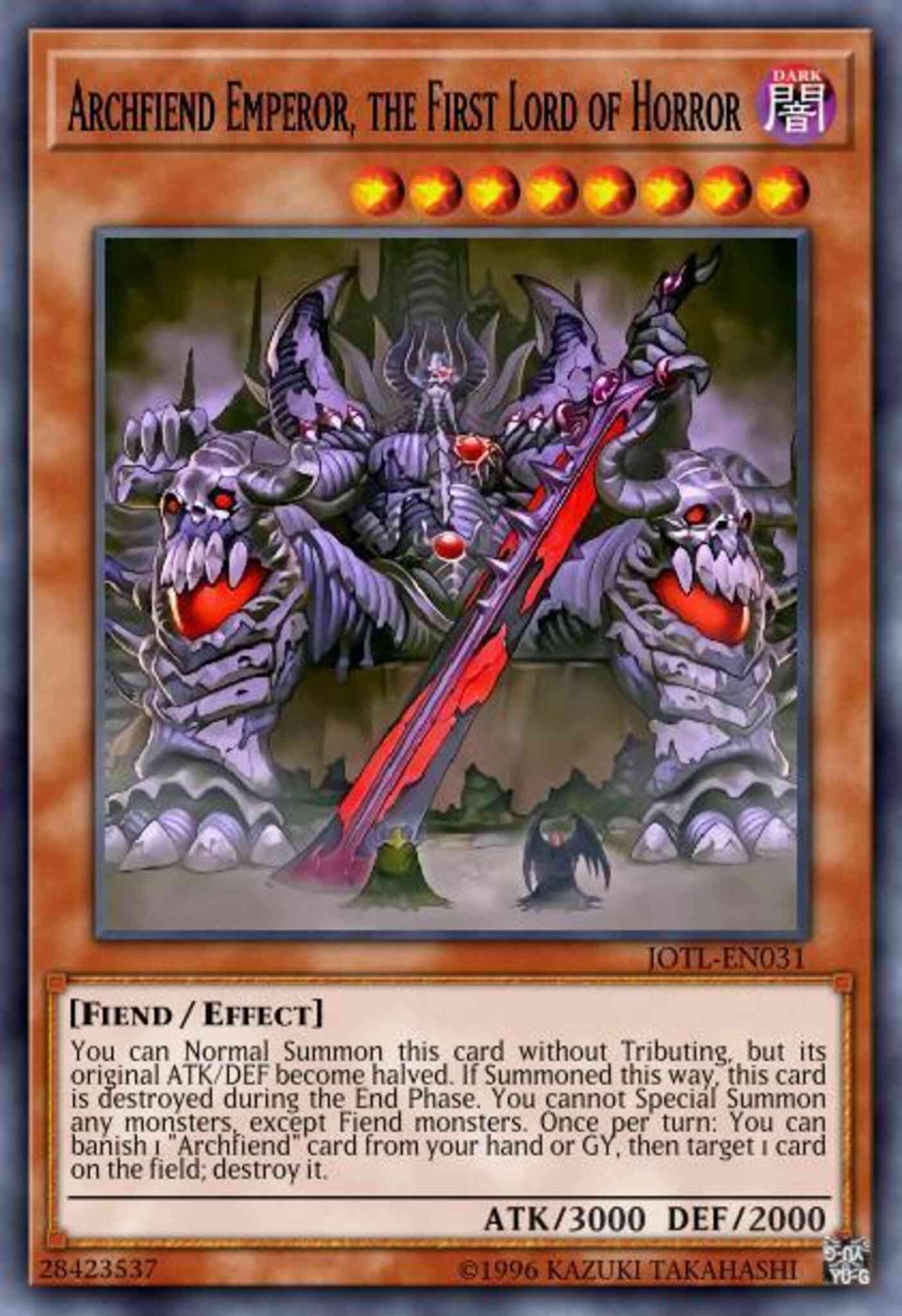Archfiend Emperor, the First Lord of Horror - SR06-EN007 - Common - 1st Edition