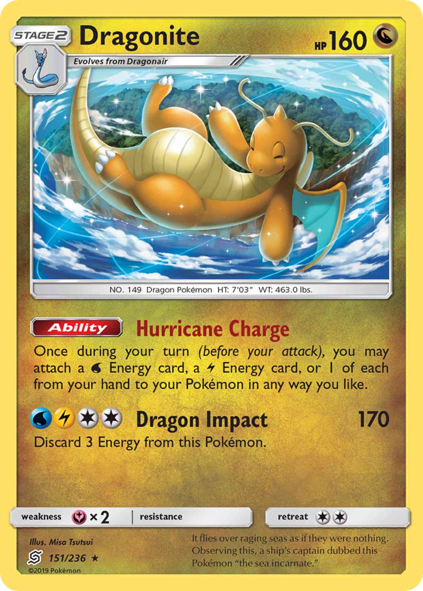 Dragonite - 151/236 - Rare [sm11-151] [Reverse Holo]