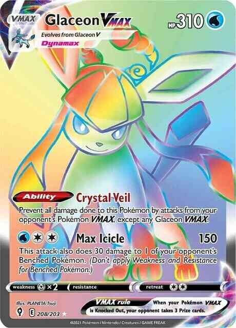 Glaceon VMAX - 208/203 - Rare Rainbow [swsh7-208] [Secret]