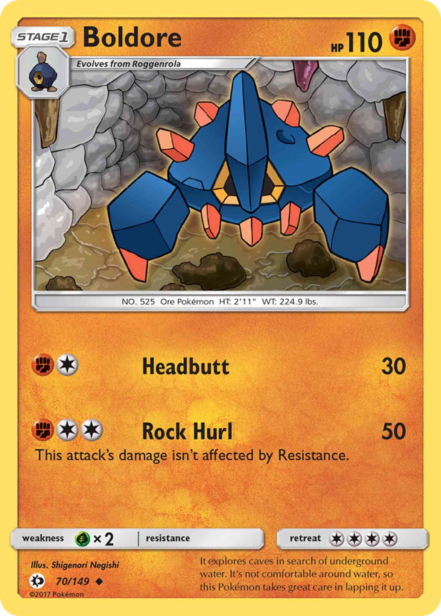 Boldore - 70/149 - Uncommon [sm1-70] [Reverse Holo]