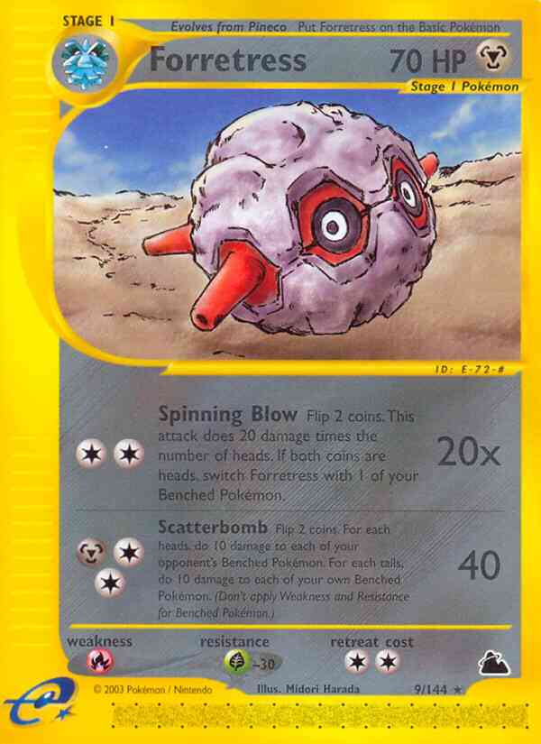 Forretress - 9/144 - Rare [ecard3-9] [Non-Holo]