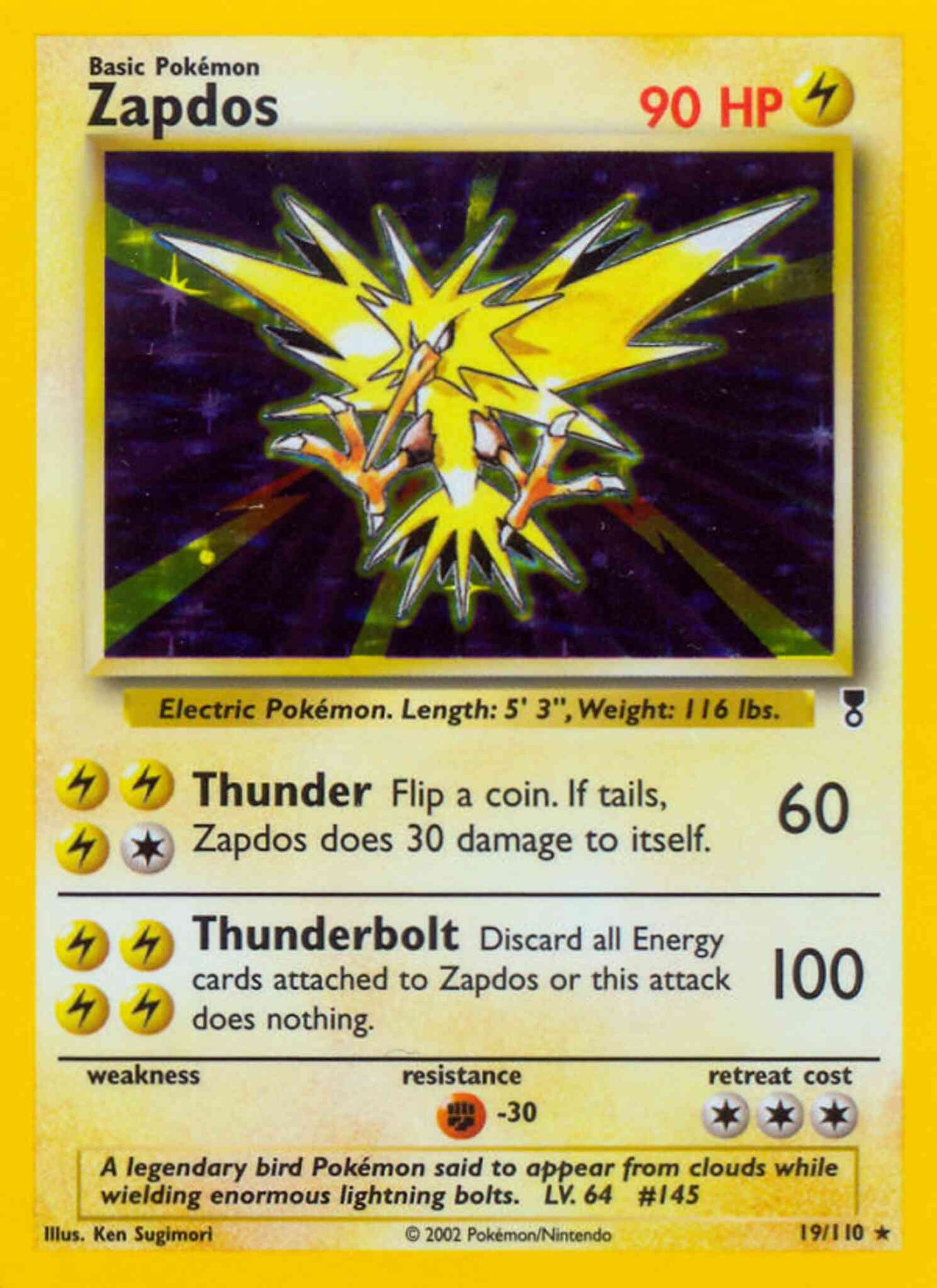 Zapdos - 19/110 - Rare [base6-19] [Reverse Holo]