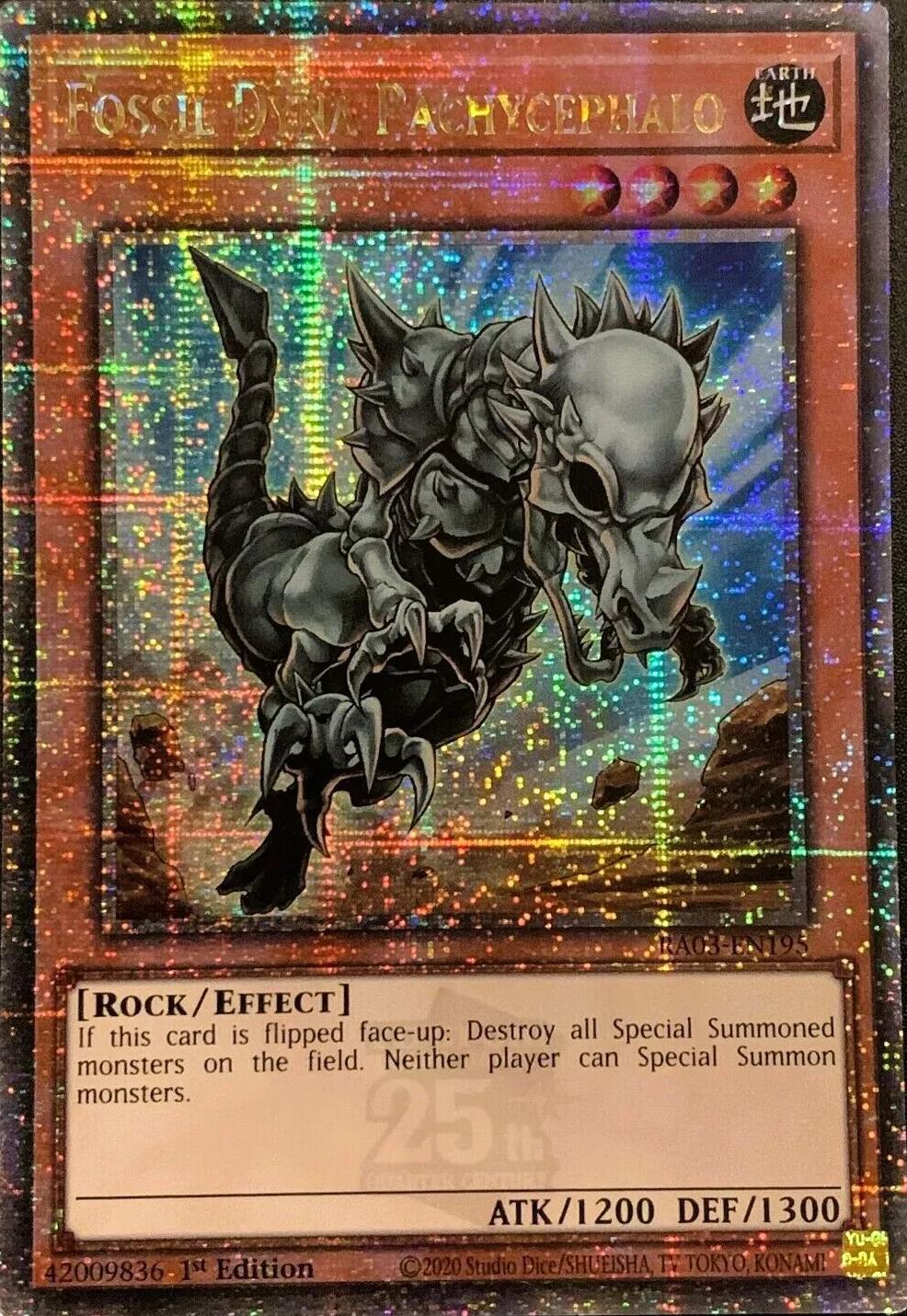 Fossil Dyna Pachycephalo - RA03-EN195 - Quarter Century Secret Rare - 1st Edition