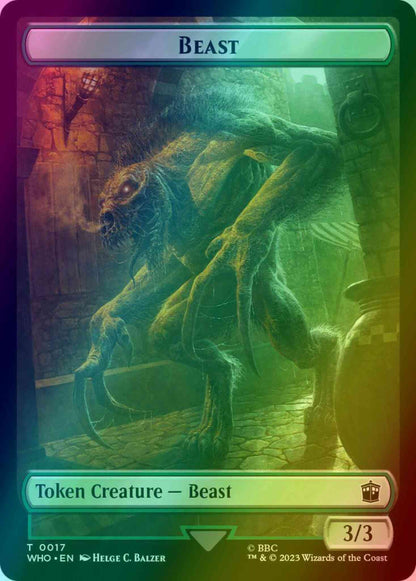 Beast Token (17) // Copy Token (01) [Universes Beyond: Doctor Who: Tokens] [Foil]