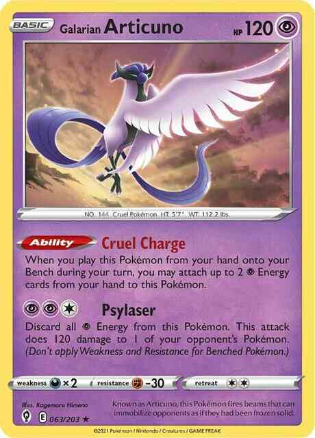 Galarian Articuno - 063/203 - Rare Holo [swsh7-063] [Reverse Holo]