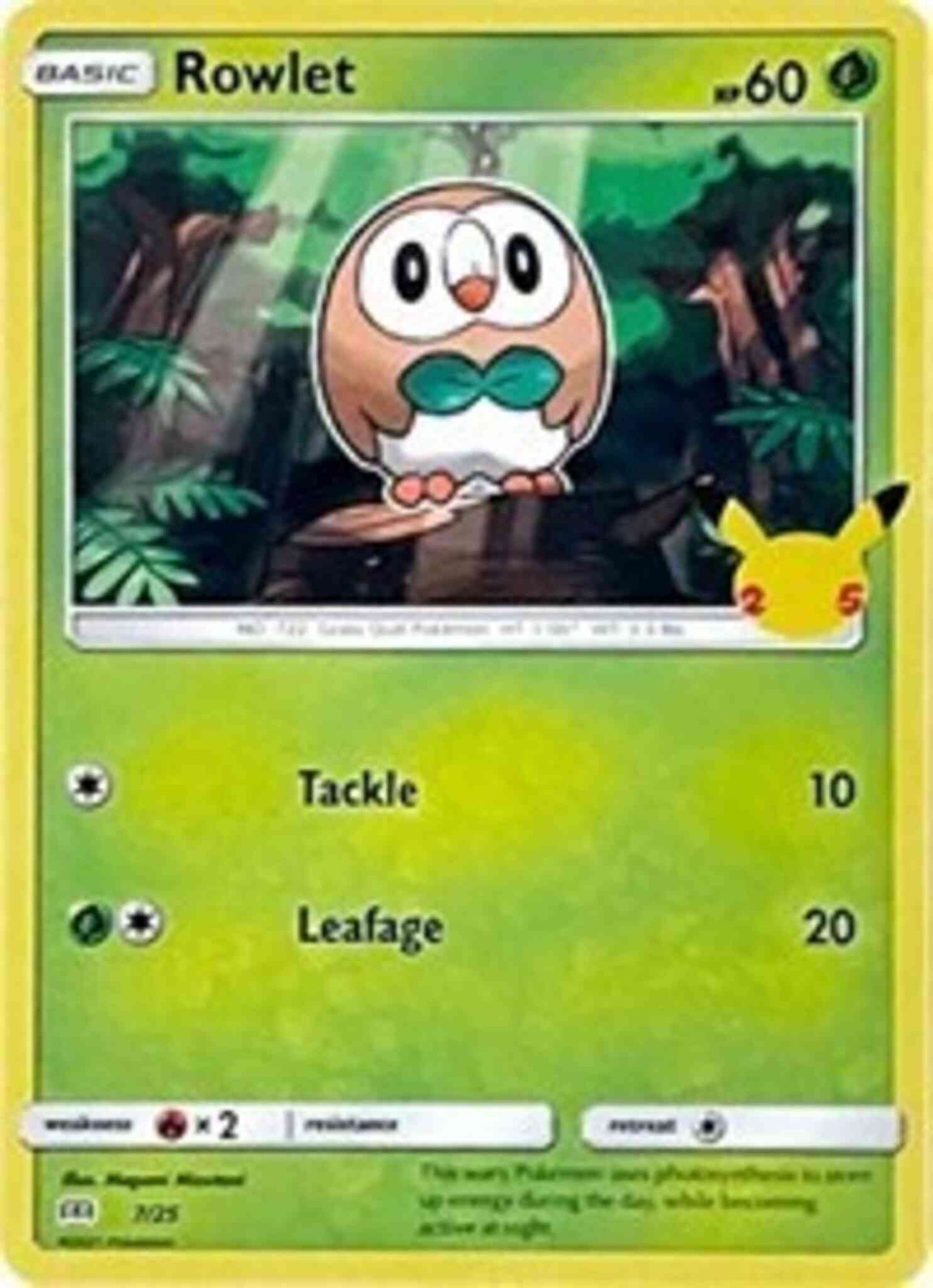 Rowlet - McDonald's 25th Anniversary - 7/25 - Promo [mcd21-7] [Holo]