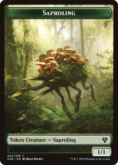 Saproling Token (14) // Treasure Token (19) [C20/C20 Set Symbol] [Commander 2020 Tokens] [Non-Foil]