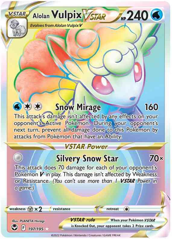 Alolan Vulpix VSTAR - 197/195 - Rare Rainbow [swsh12-197] [Secret]