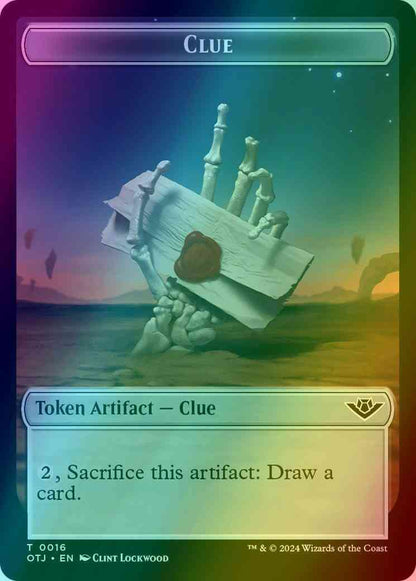 Clue Token (16) // Mercenary Token (10) [Outlaws of Thunder Junction: Tokens] [Foil]