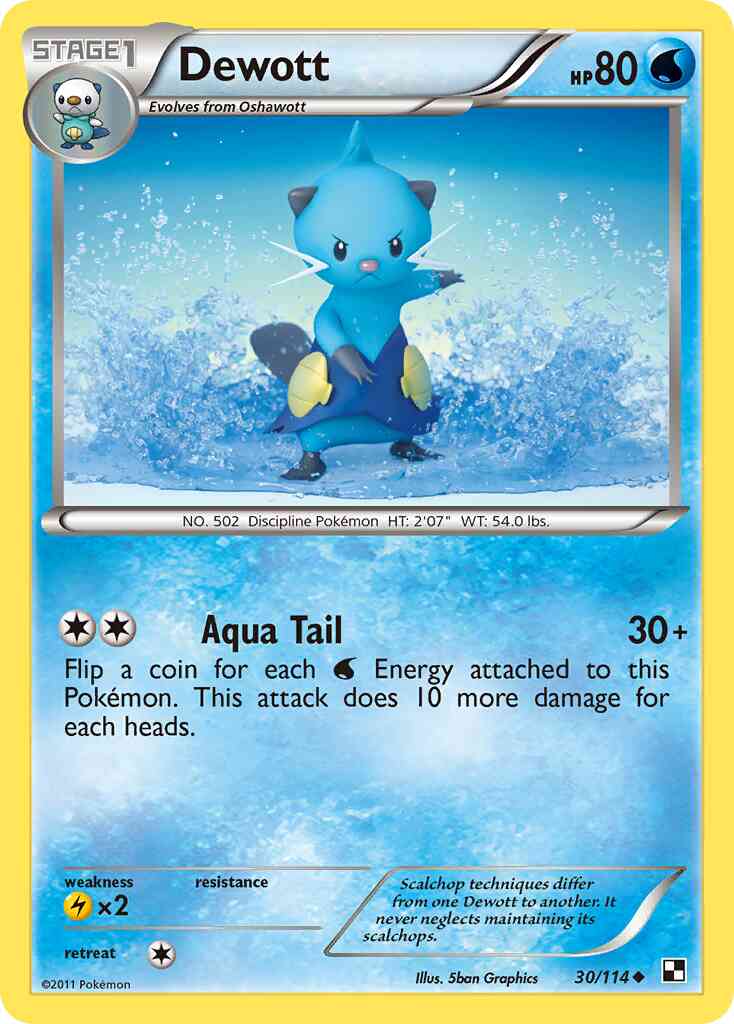 Dewott - 30/114 - Uncommon [bw1-30] [Reverse Holo]