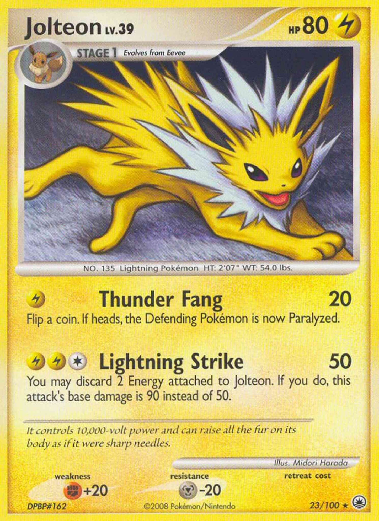Jolteon - 23/100 - Rare [dp5-23] [Non-Holo]