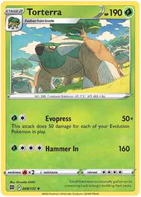 Torterra - 008/172 - Rare Holo [swsh9-008] [Holo]