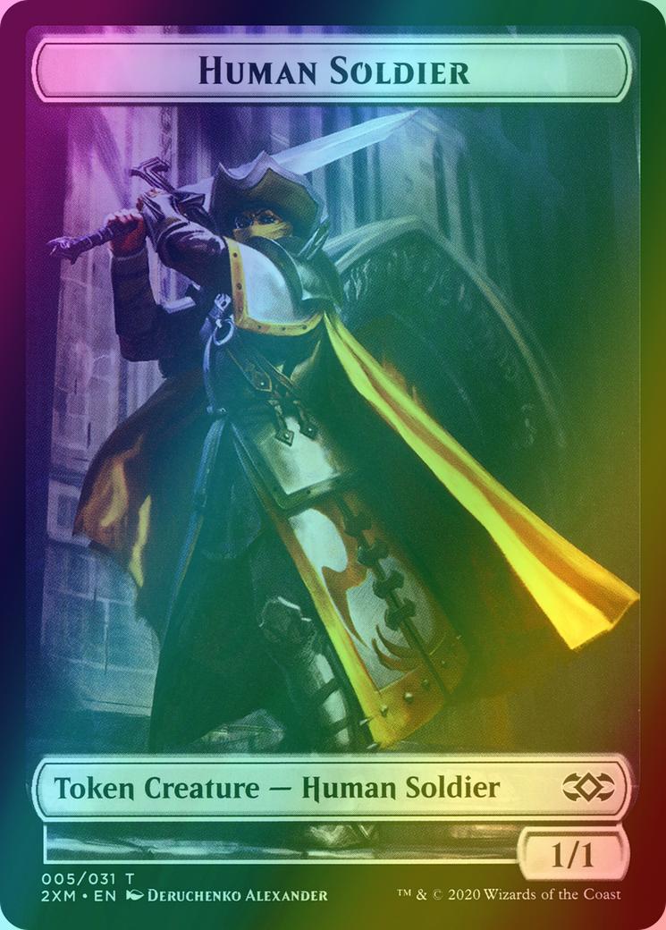Golem Token (23) // Human Soldier Token (05) [Double Masters Tokens] [Foil]