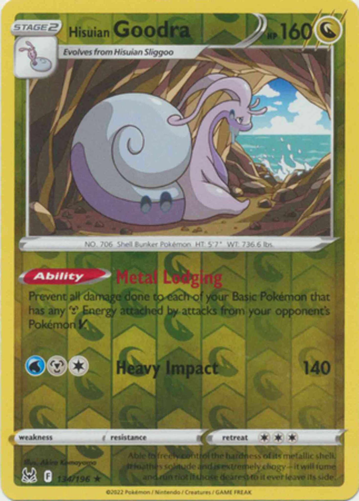 Hisuian Goodra - 134/196 - Rare Holo [swsh11-134] [Reverse Holo]