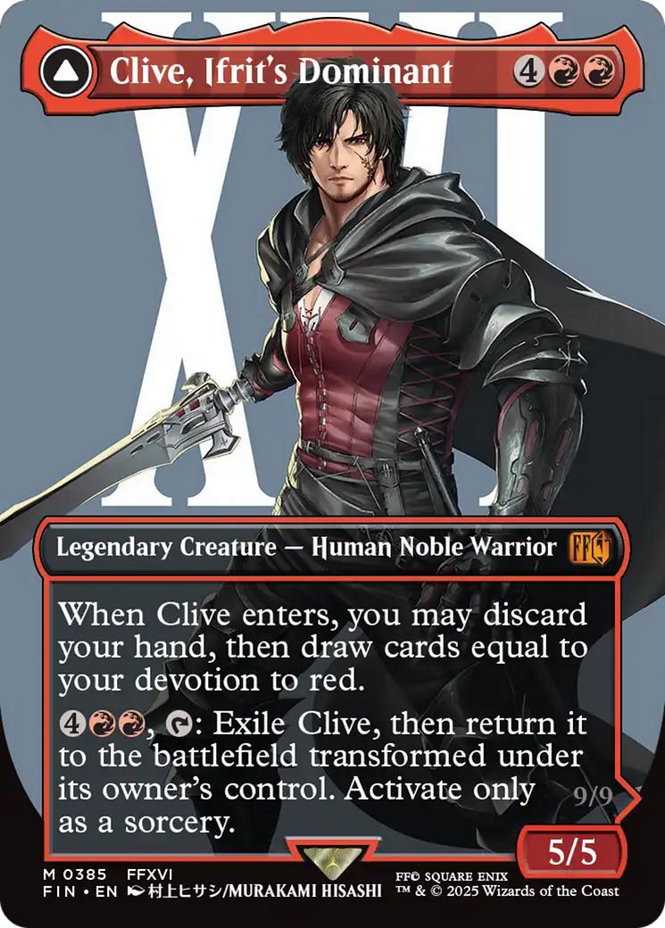 Clive, Ifrit's Dominant // Ifrit, Warden of Inferno [385] [Borderless] [Character] [FINAL FANTASY] [Non-Foil]