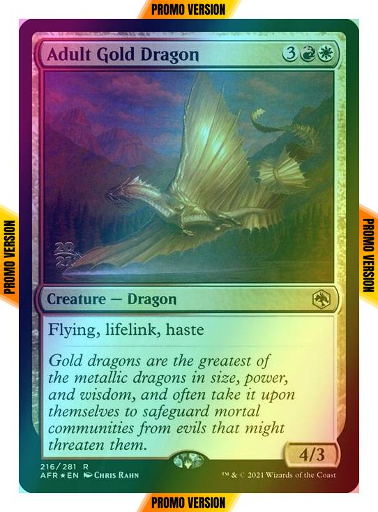 Adult Gold Dragon [Prerelease] [216s] [Adventures in the Forgotten Realms Promos] [Foil]