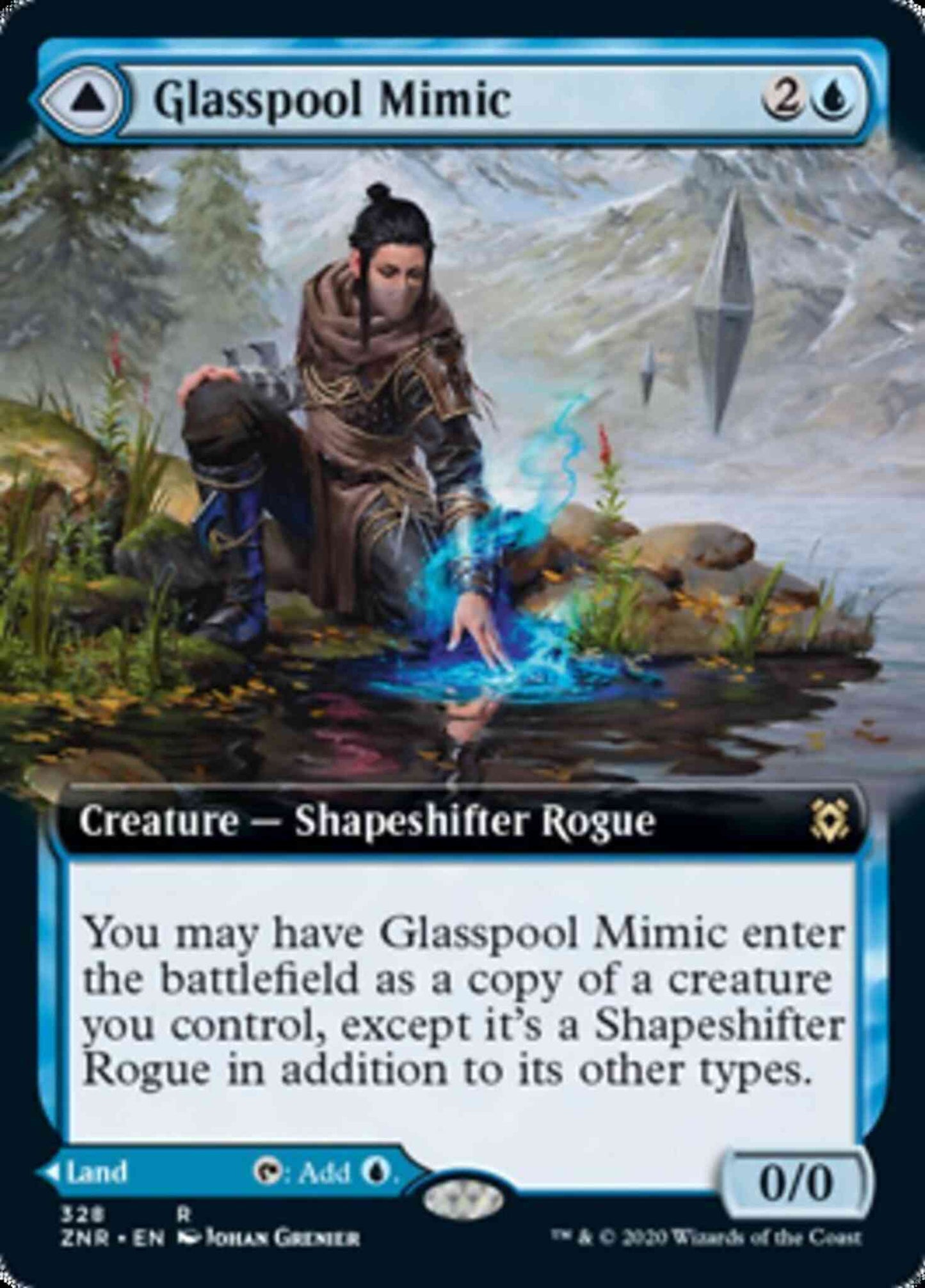 Glasspool Mimic // Glasspool Shore [328] [Extended Art] [Zendikar Rising] [Non-Foil]