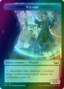 Fish Token (04) // Wizard Token (05) [Streets of New Capenna: Tokens] [Foil]