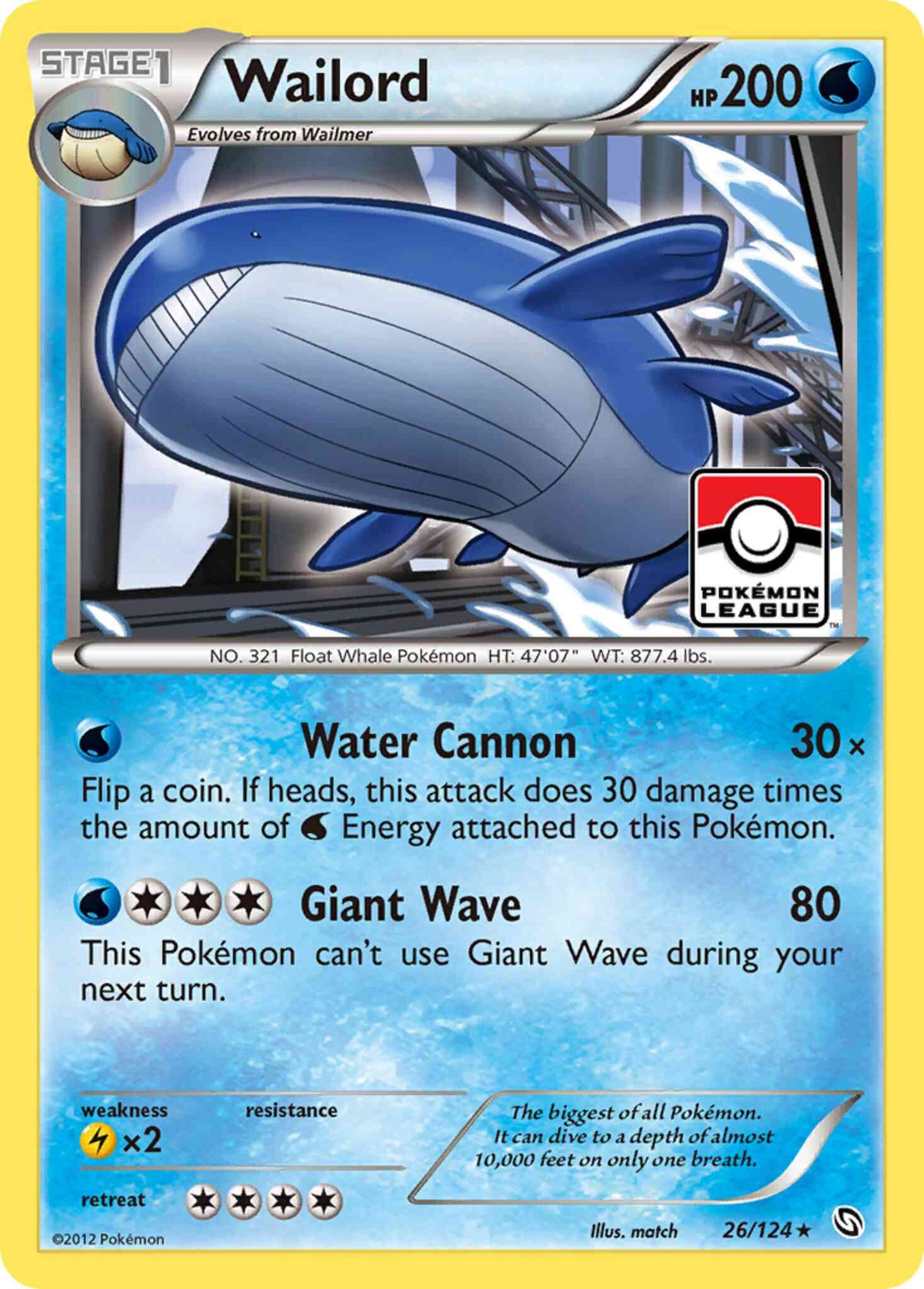 Wailord - 26/124 - Rare Holo [bw6-26] [Holo]