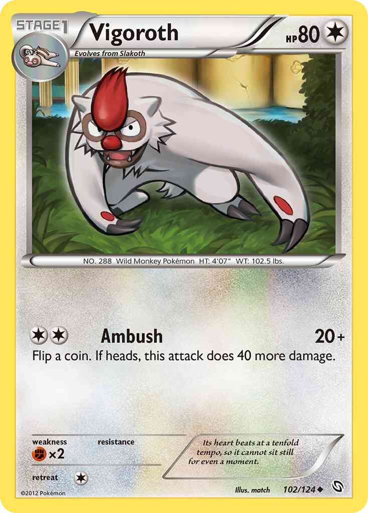 Vigoroth - 102/124 - Uncommon [bw6-102] [Reverse Holo]