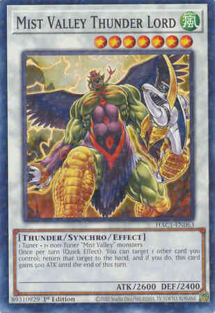 Mist Valley Thunder Lord - HAC1-EN063 - Duel Terminal Normal Parallel Rare - 1st Edition