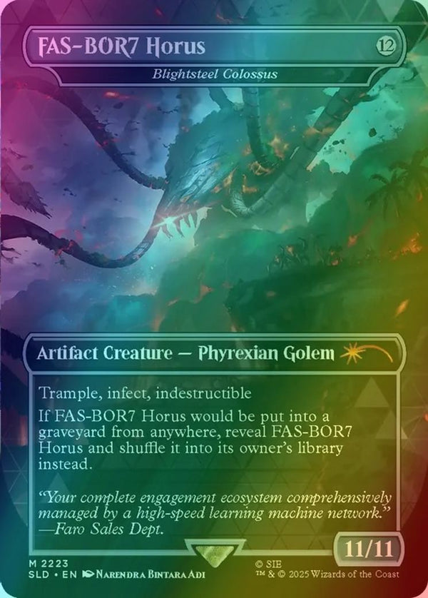 FAS-BOR7 Horus - Blightsteel Colossus [2223] [Borderless] [Horizon: Into the Forbidden West] [Secret Lair Drop] [Rainbow Foil]