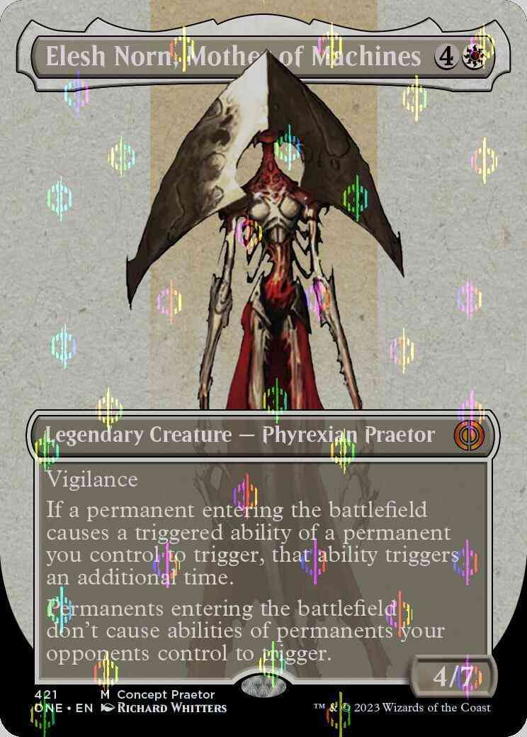 Elesh Norn, Mother of Machines [421] [Borderless] [Concept Praetor] [Phyrexia: All Will Be One] [Compleat Foil]