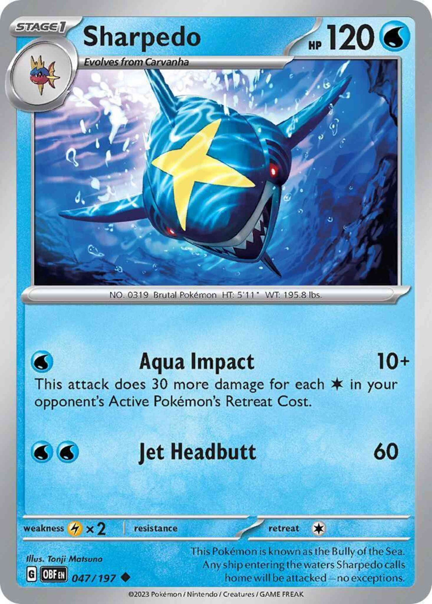 Sharpedo - 047/197 - Uncommon [sv03-047] [Non-Holo]