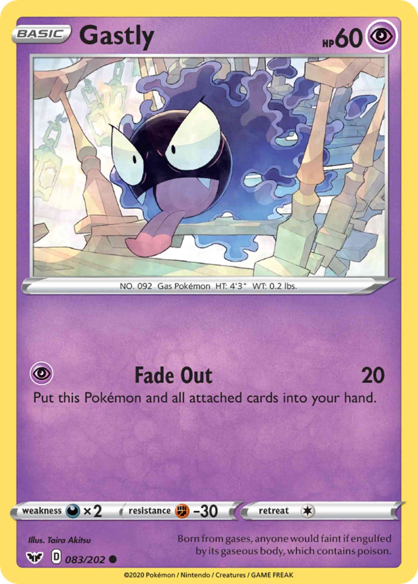 Gastly - 083/202 - Common [swsh1-083] [Reverse Holo]
