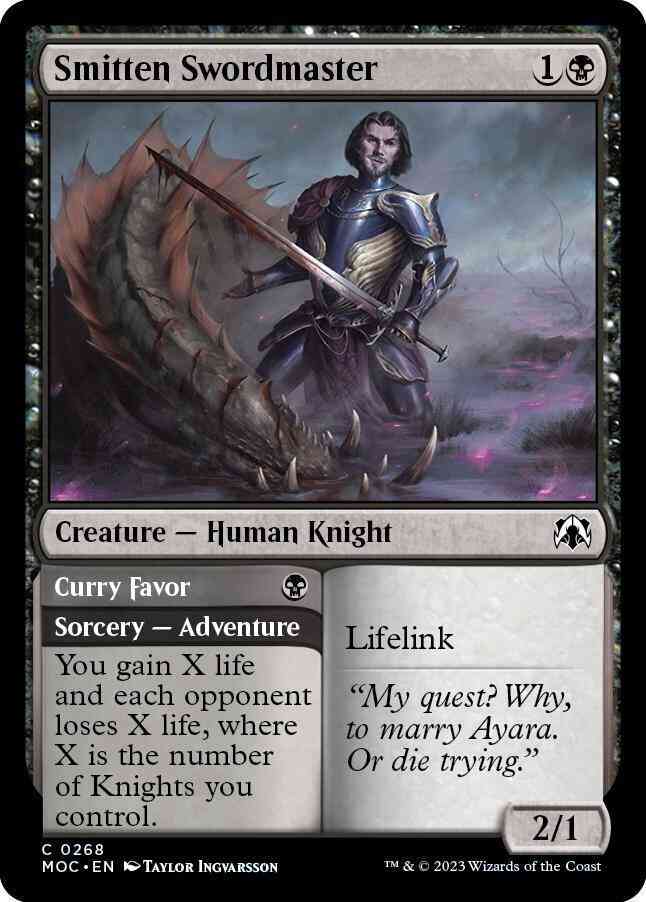 Smitten Swordmaster // Curry Favor [268] [March of the Machine: Commander] [Non-Foil]
