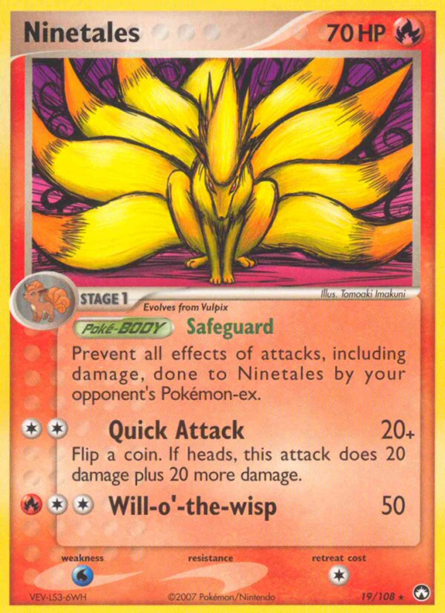 Ninetales - 19/108 - Rare [ex16-19] [Reverse Holo]