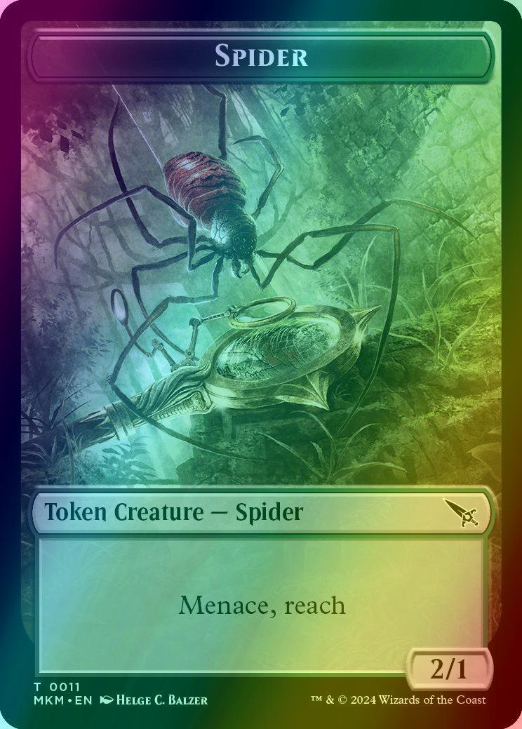 Detective Token (10) // Spider Token (11) [Murders at Karlov Manor: Tokens] [Foil]