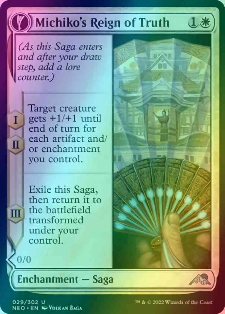 Michiko's Reign of Truth // Portrait of Michiko [29] [Kamigawa: Neon Dynasty] [Foil]