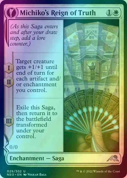 Michiko's Reign of Truth // Portrait of Michiko [29] [Kamigawa: Neon Dynasty] [Foil]