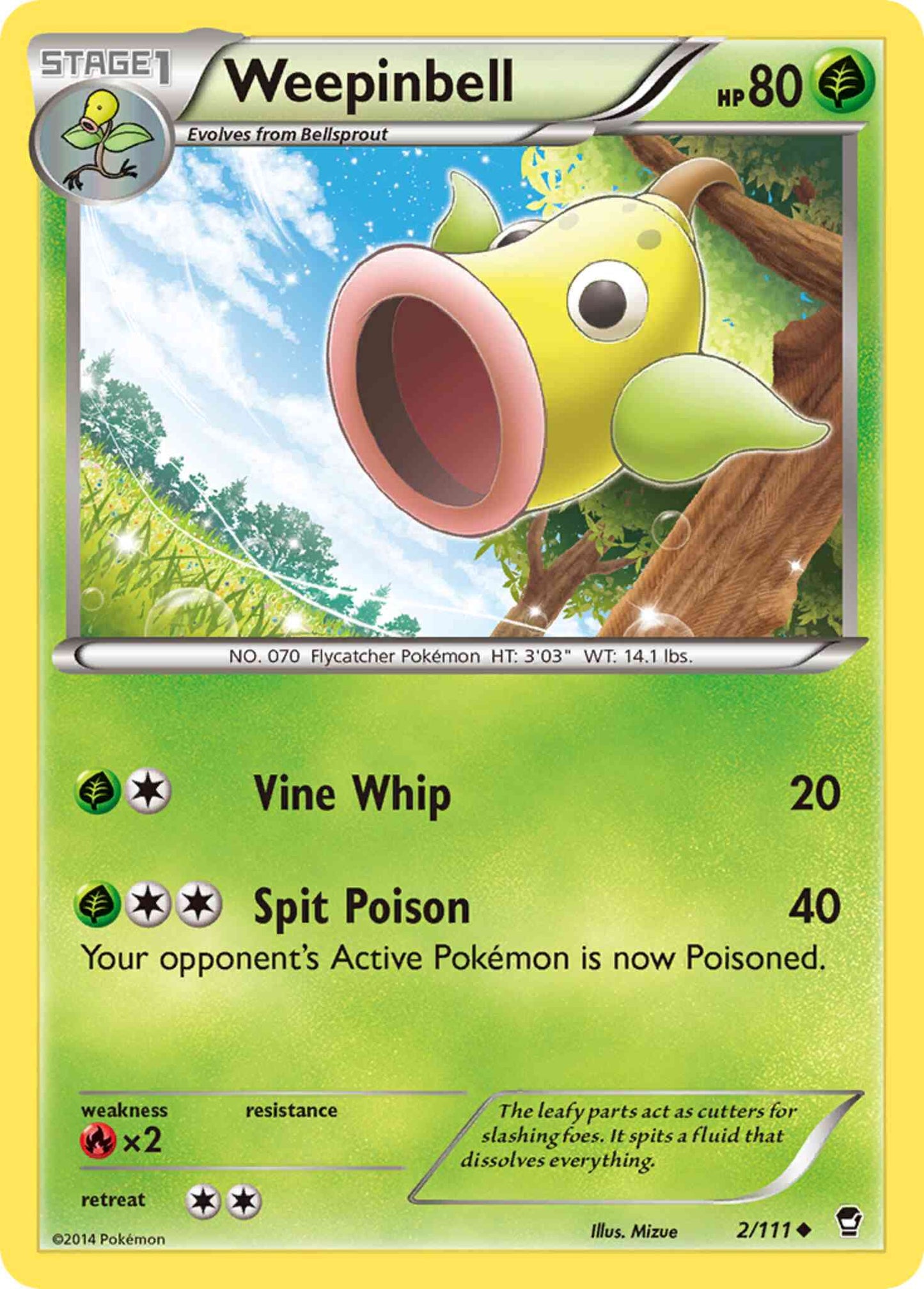 Weepinbell - 2/111 - Uncommon [xy3-2] [Reverse Holo]