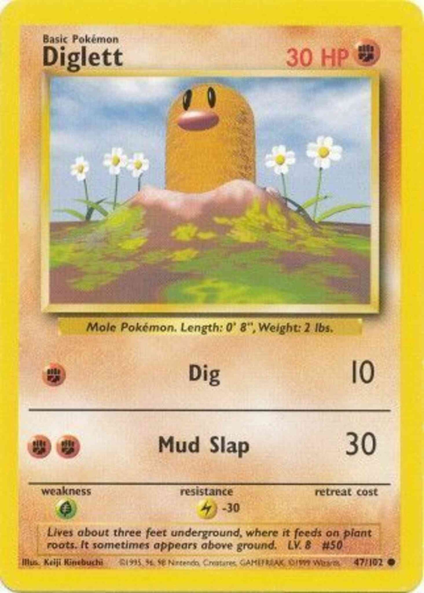 Diglett - 47/102 - Common - Unlimited [base1U-47] [Non-Holo]