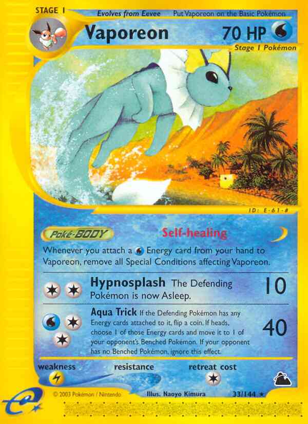 Vaporeon - 33/144 - Rare [ecard3-33] [Non-Holo]
