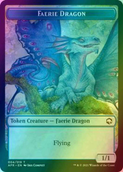 Faerie Dragon Token (04) // Treasure Token (15) [Adventures in the Forgotten Realms: Tokens] [Foil]
