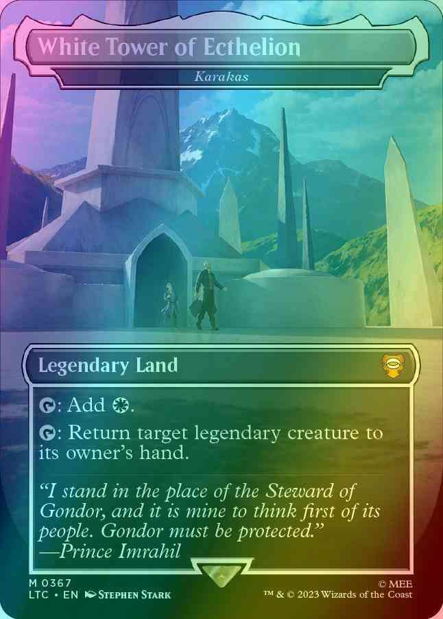White Tower of Ecthelion - Karakas [367] [Borderless] [Realms and Relics] [The Lord of the Rings: Tales of Middle-earth: Commander] [Foil]