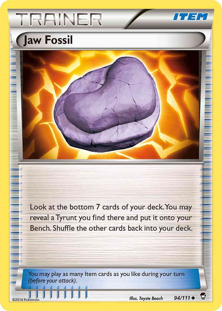 Jaw Fossil - 94/111 - Uncommon [xy3-94] [Reverse Holo]