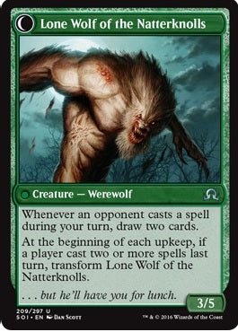 Hermit of the Natterknolls // Lone Wolf of the Natterknolls [209] [Shadows over Innistrad] [Non-Foil]