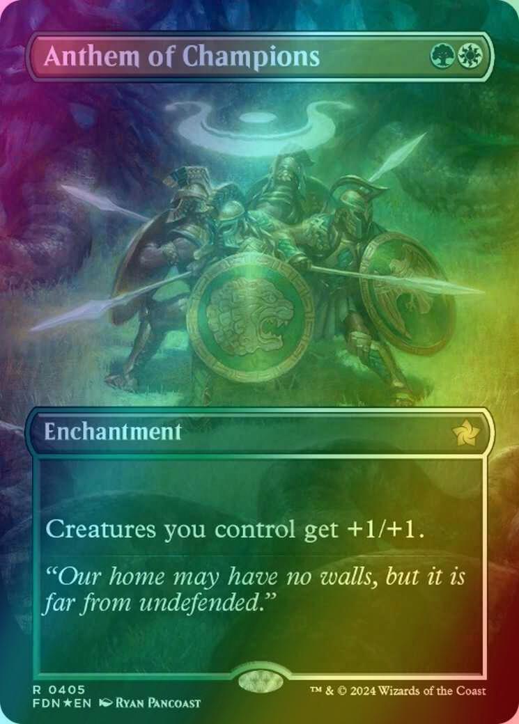 Anthem of Champions [405] [Borderless] [Foundations] [Mana Foil]
